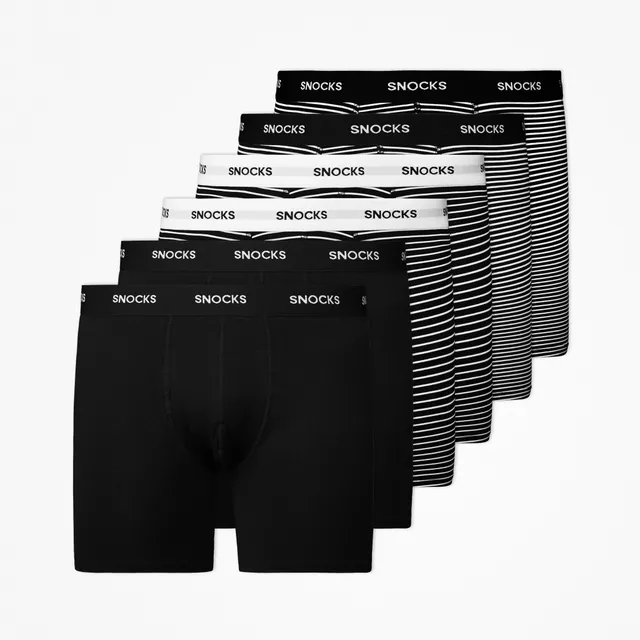 snocks-lange-boxershorts-mit-streifen-schwarz-herren-bio-baumwolle image 1