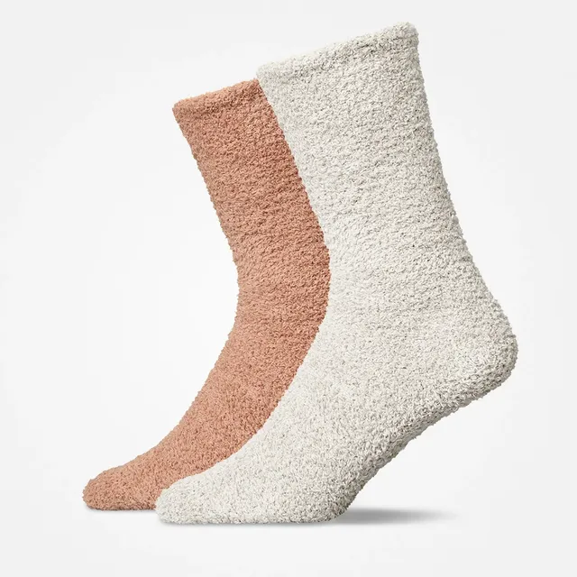 snocks-kuschelsocken-mix-braun-offwhite-lange-socken image 1