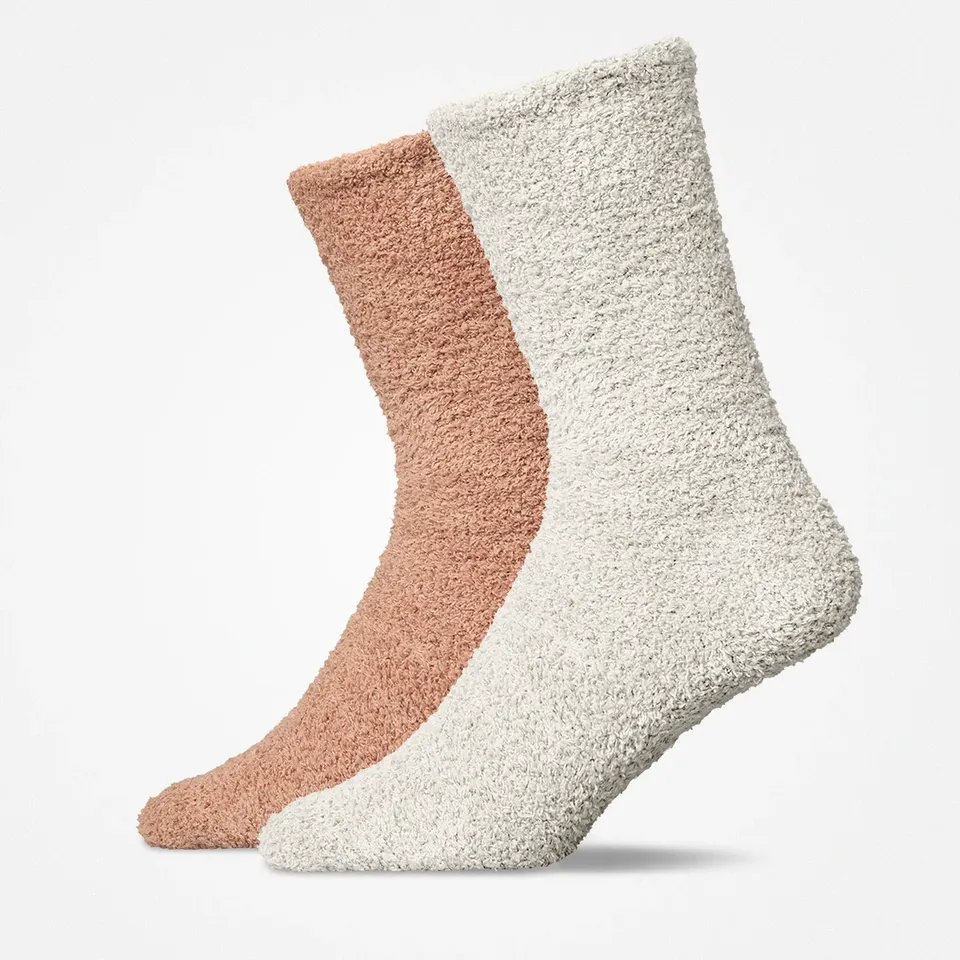 snocks-kuschelsocken-mix-braun-offwhite-lange-socken image 1