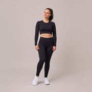 snocks-seamless-ripp-sportshirt-langarm-damen-schwarz-2 image 2