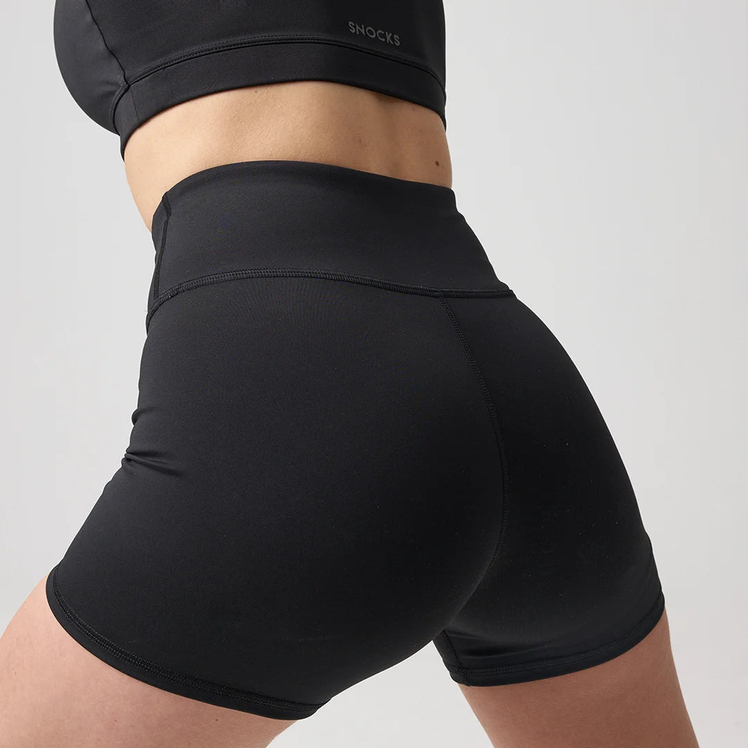 snocks-sport-hot-pants-schwarz-damen-high-waist-shorts image 5