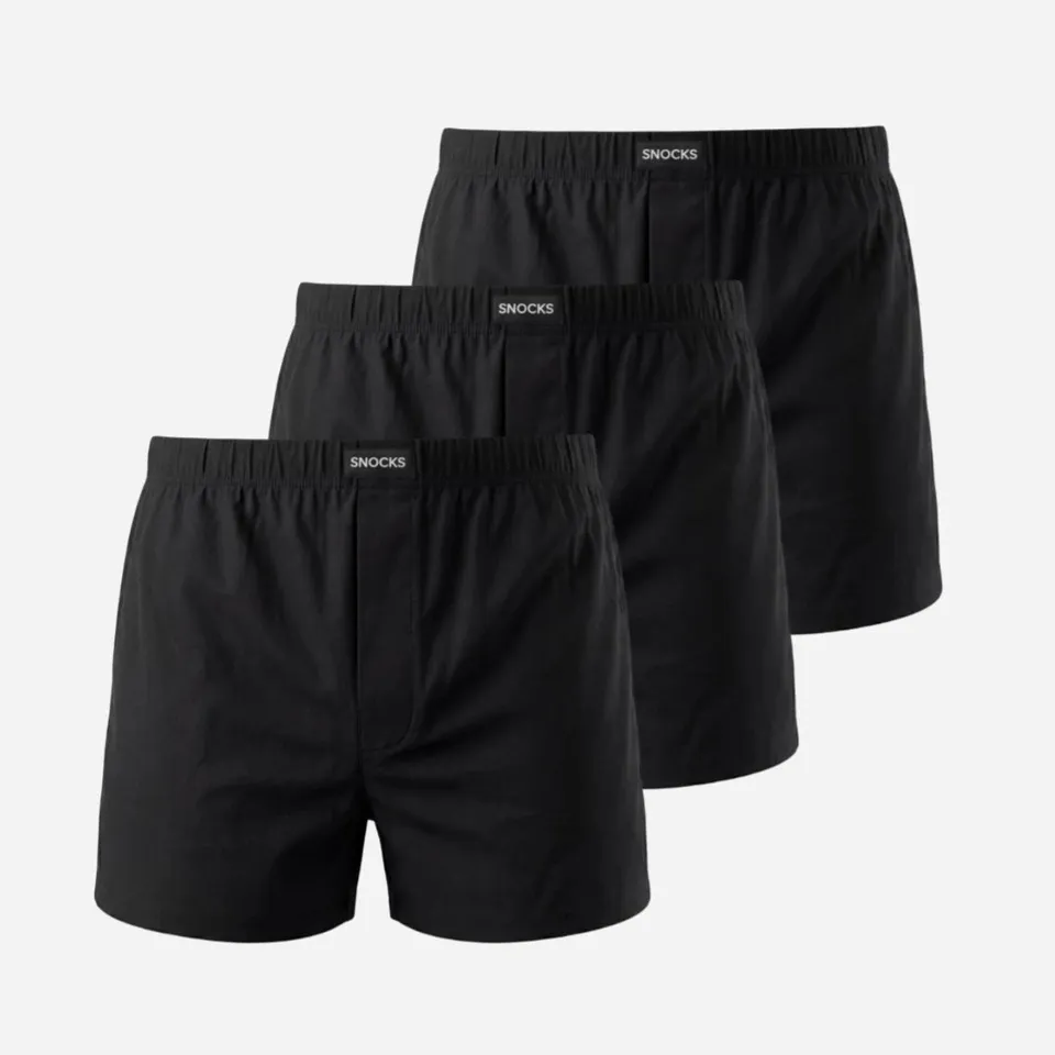 snocks-american-boxershorts-jersey-weite-boxershorts-in-schwarz image 1