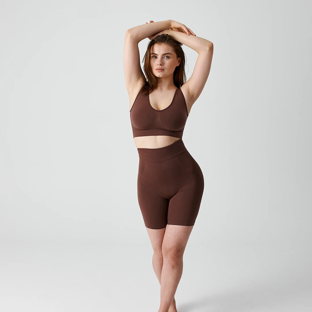 snocks-shaping-shorts-damen-braun-mittlere-kompression image 8