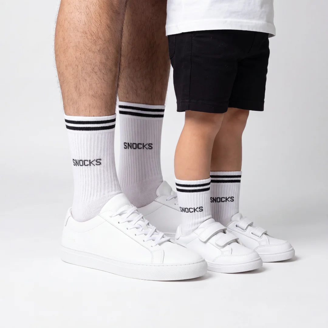 snocks-hohe-sportsocken-mit-streifen-kinder-wei-retro-tennissocken image 4