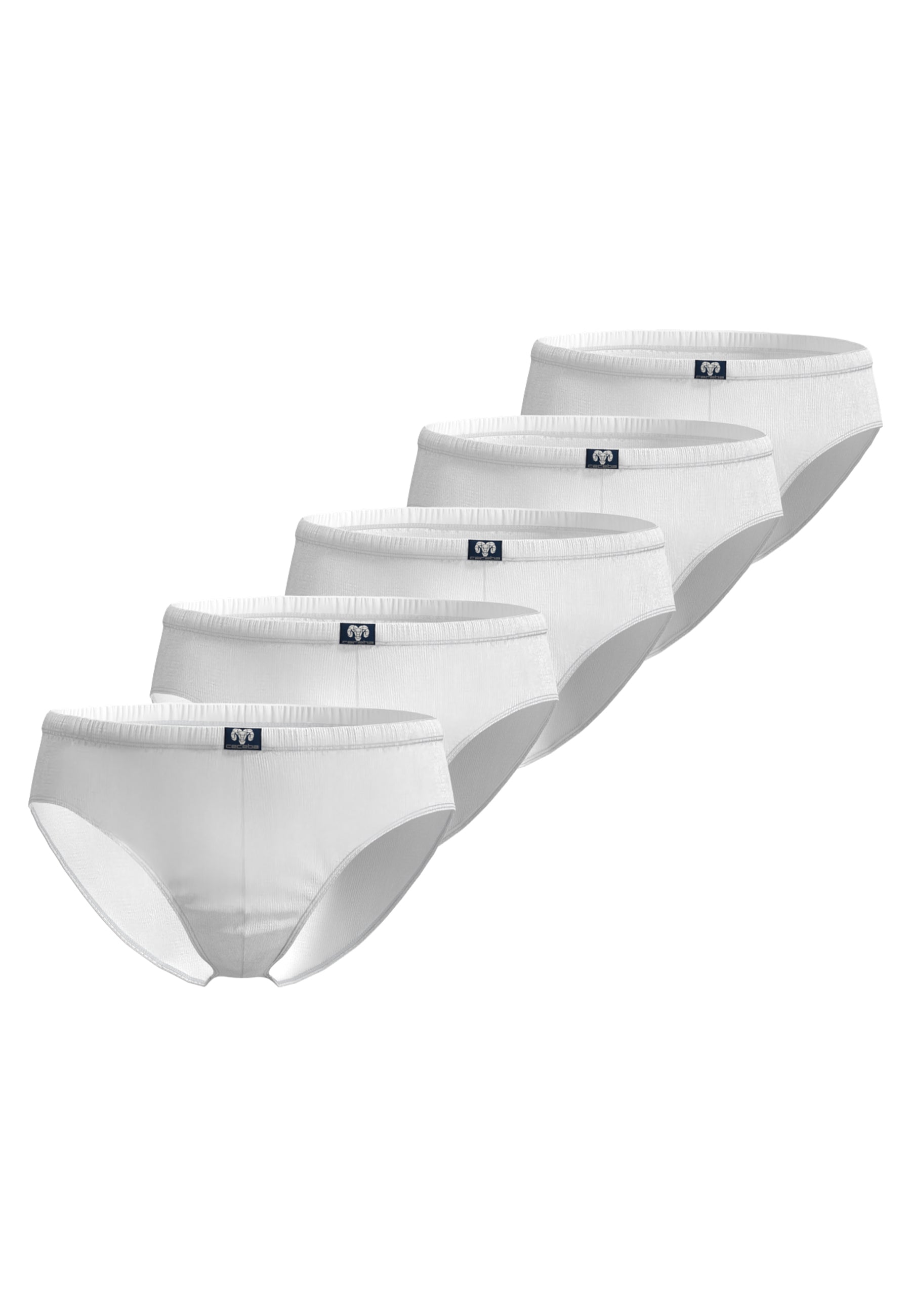 ceceba-herren-slip-wei-uni-im-5er-pack-feinripp-unterhose-aus-100-baumwolle image 1