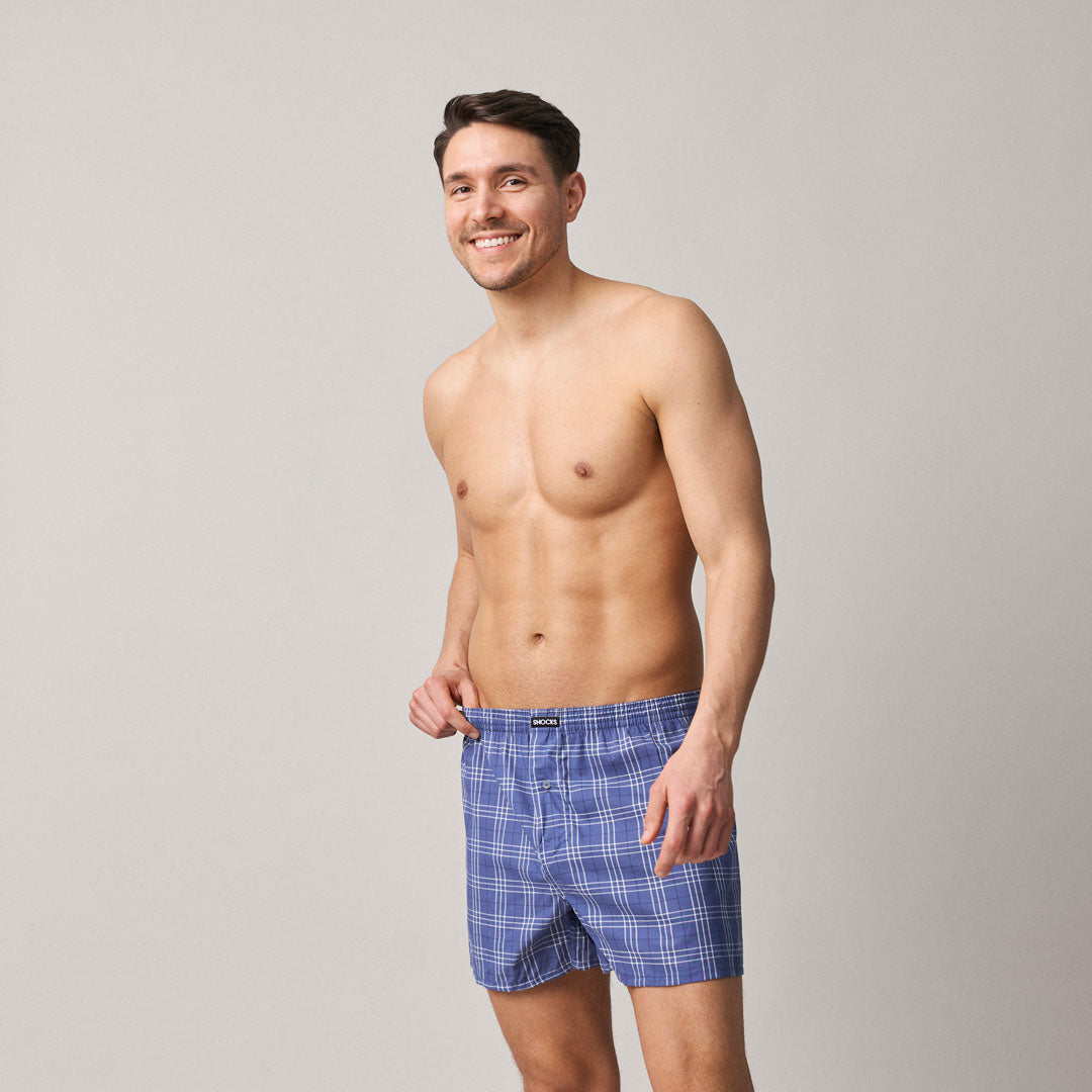 snocks-american-boxershorts-big-check-herren-weite-webboxer-aus-bio-baumwolle image 2
