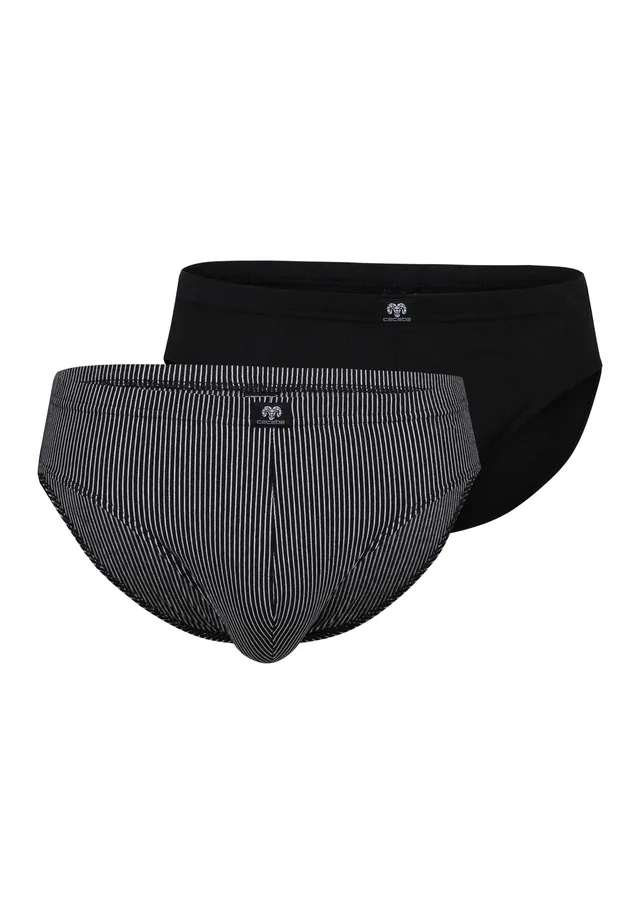 ceceba-herren-slip-schwarz-l-ngsgestreift-2er-pack image 1