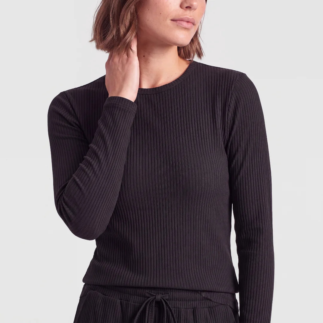 snocks-langarmshirt-damen-rippstruktur-schwarz image 5