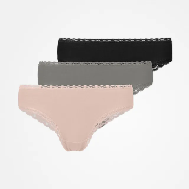 snocks-brazilian-slips-mit-spitze-damen-mix-apricot-gr-n-schwarz image 1