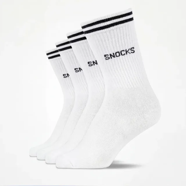 snocks-hohe-sportsocken-mit-streifen-kinder-wei-retro-tennissocken image 1