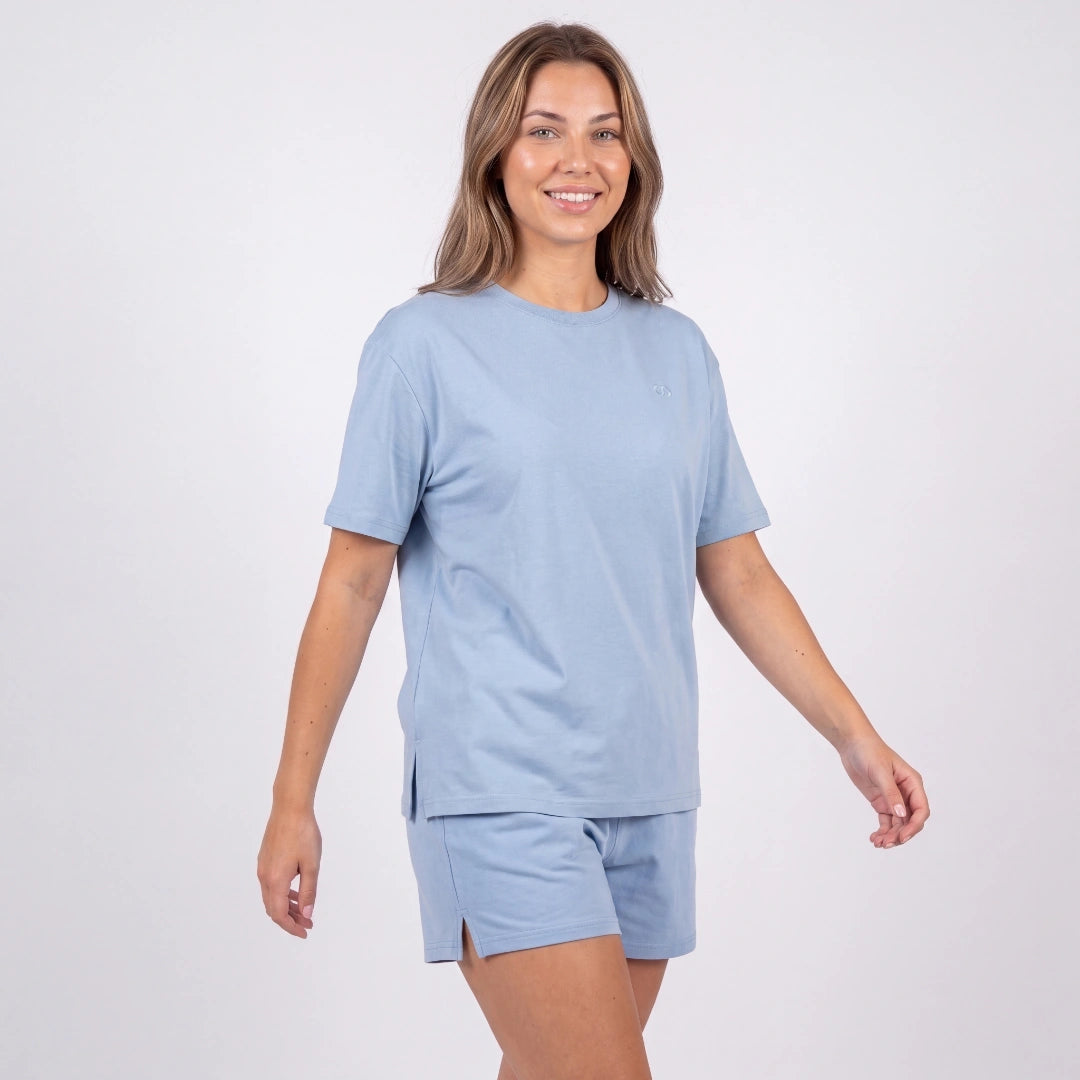snocks-schlafanzug-set-damen-kurz-hellblau-pyjama-aus-modal-und-bio-baumwolle image 5
