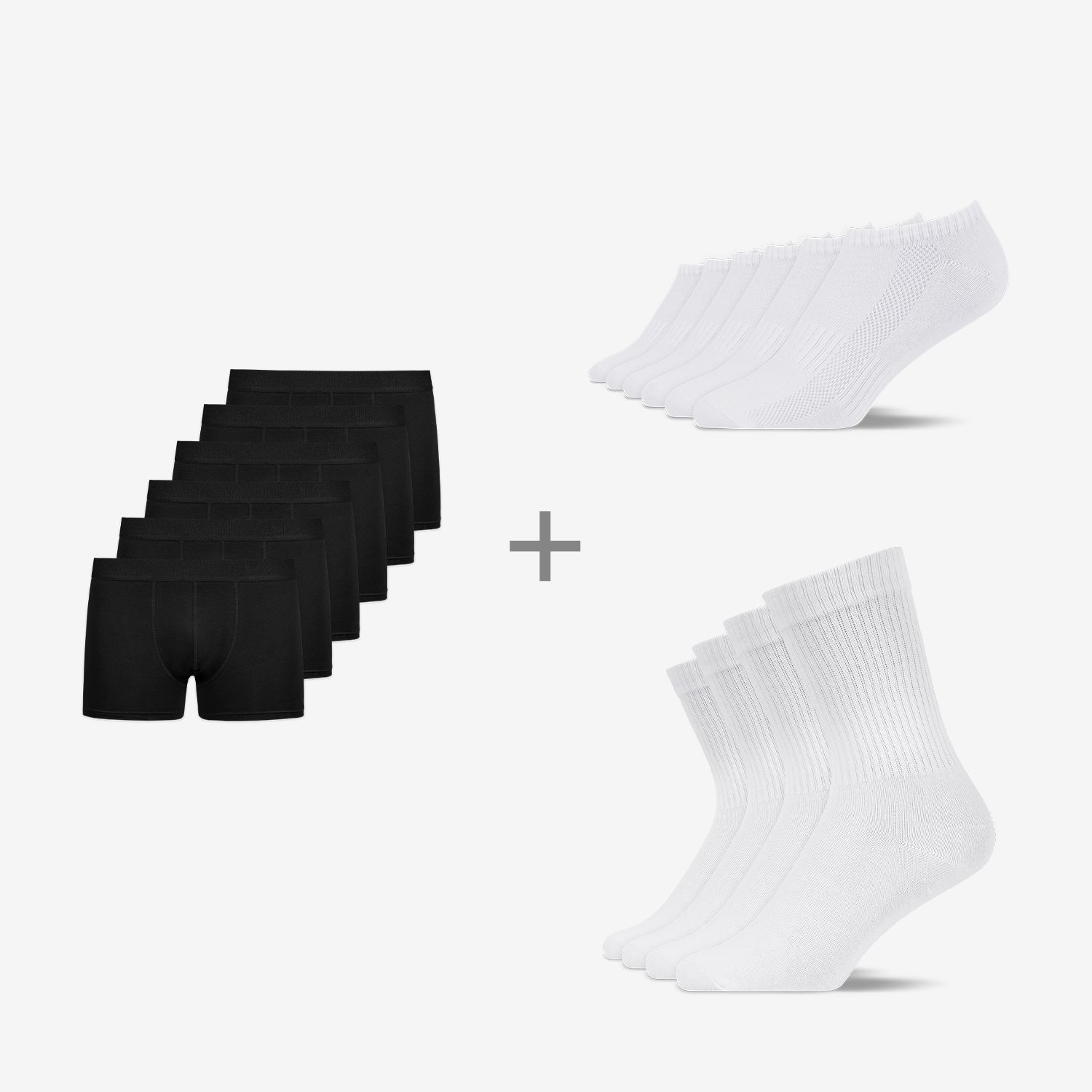 snocks-clean-essentials-bundle-basic-t-shirt-socken-unterhosen-set image 1