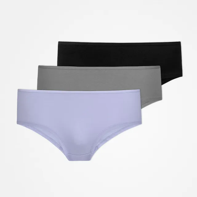 snocks-hipster-panties-damen-mix-lila-gr-n-schwarz image 1