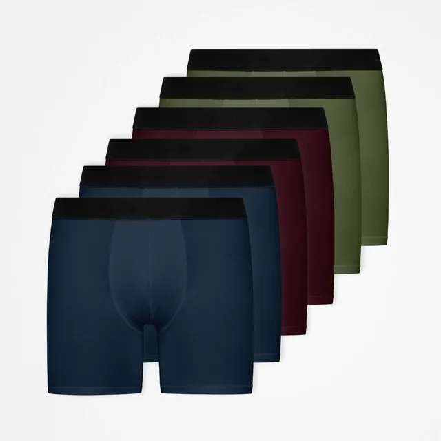 snocks-lange-boxershorts-ohne-logo-herren-mix-rot-olive-blau image 1