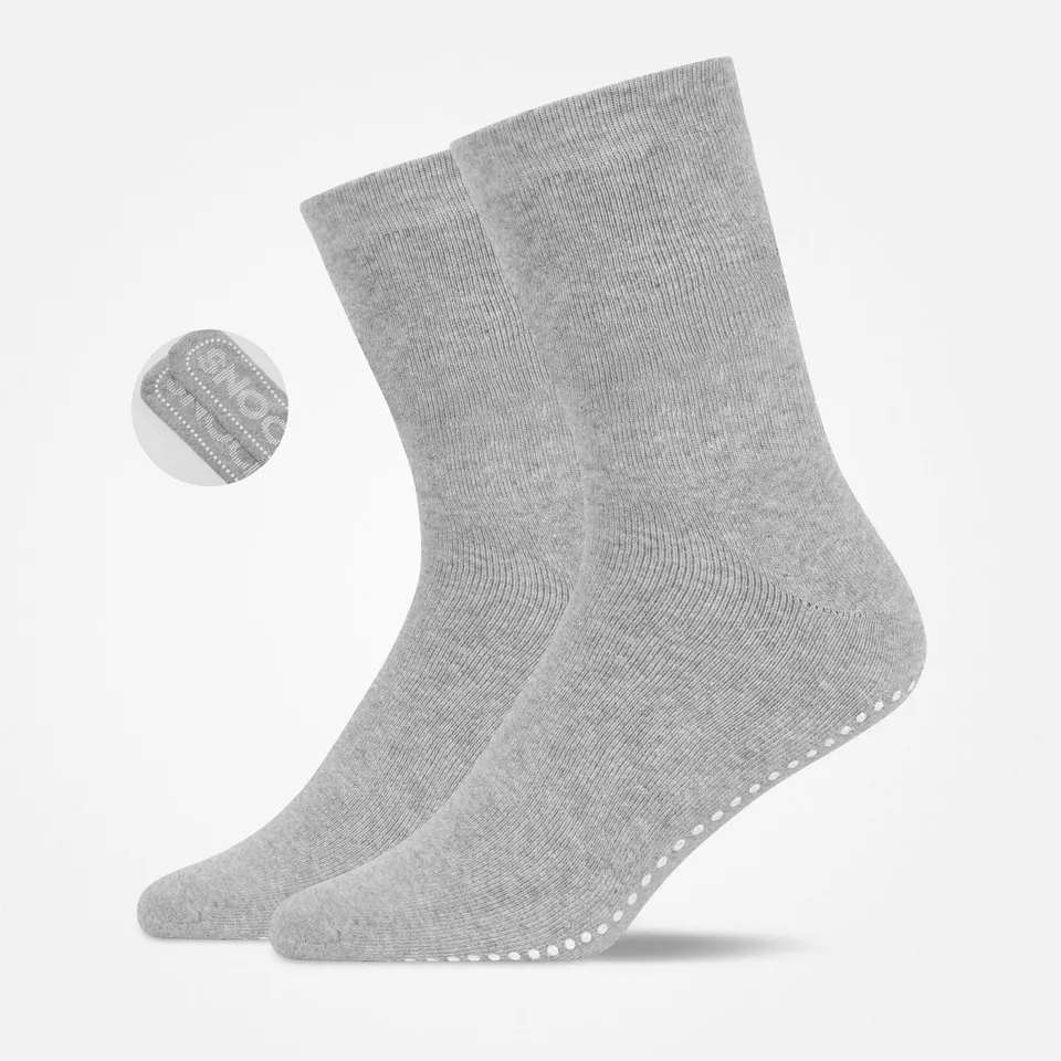 snocks-anti-rutsch-socken-lang-grau-unisex image 1
