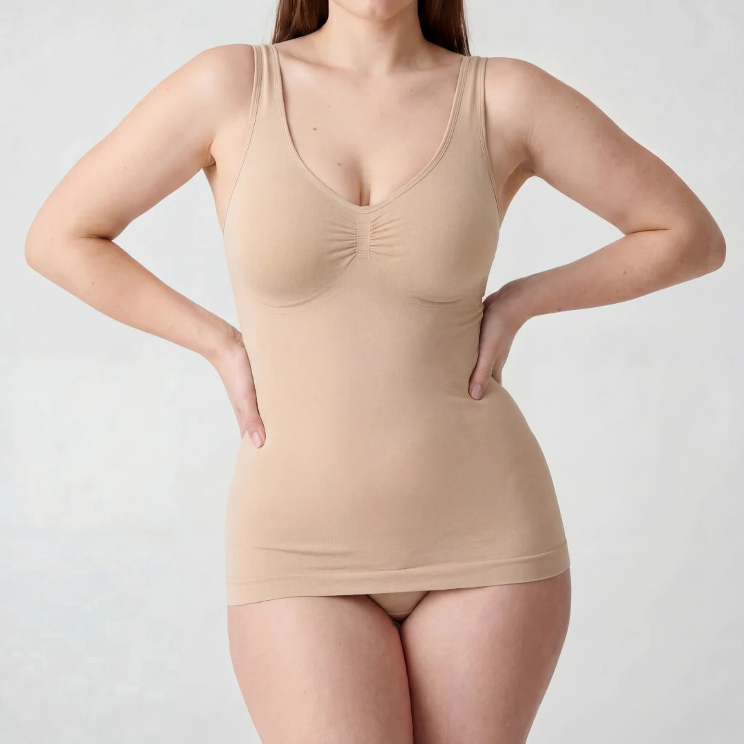 snocks-shaping-tank-top-beige-shapewear-top-damen image 2