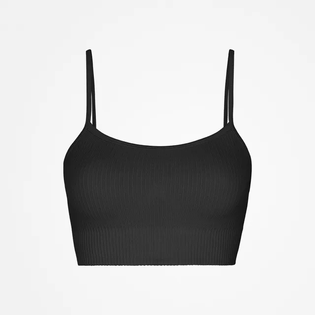 snocks-seamless-gerippter-sport-bh-schwarz image 1