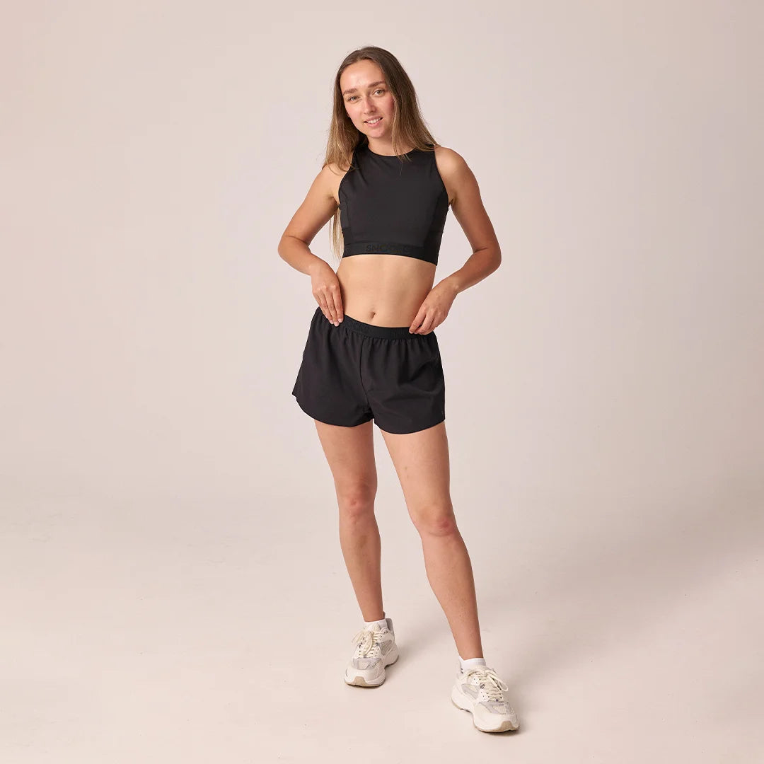 snocks-kurze-laufshorts-damen-schwarz-sporthose image 2