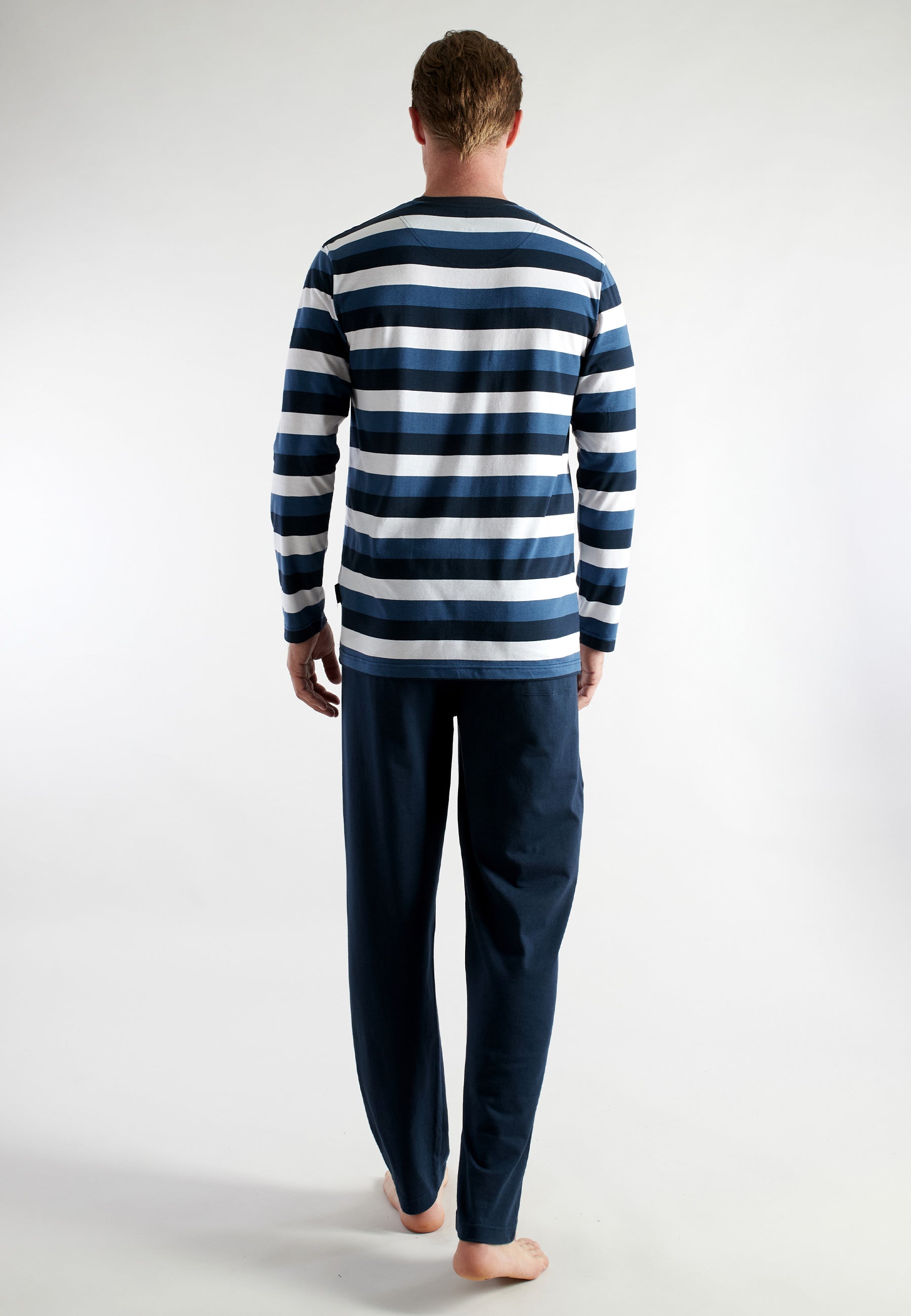 ceceba-herren-pyjama-blau-quergestreift-lang-zweiteiler-schlafanzug image 3