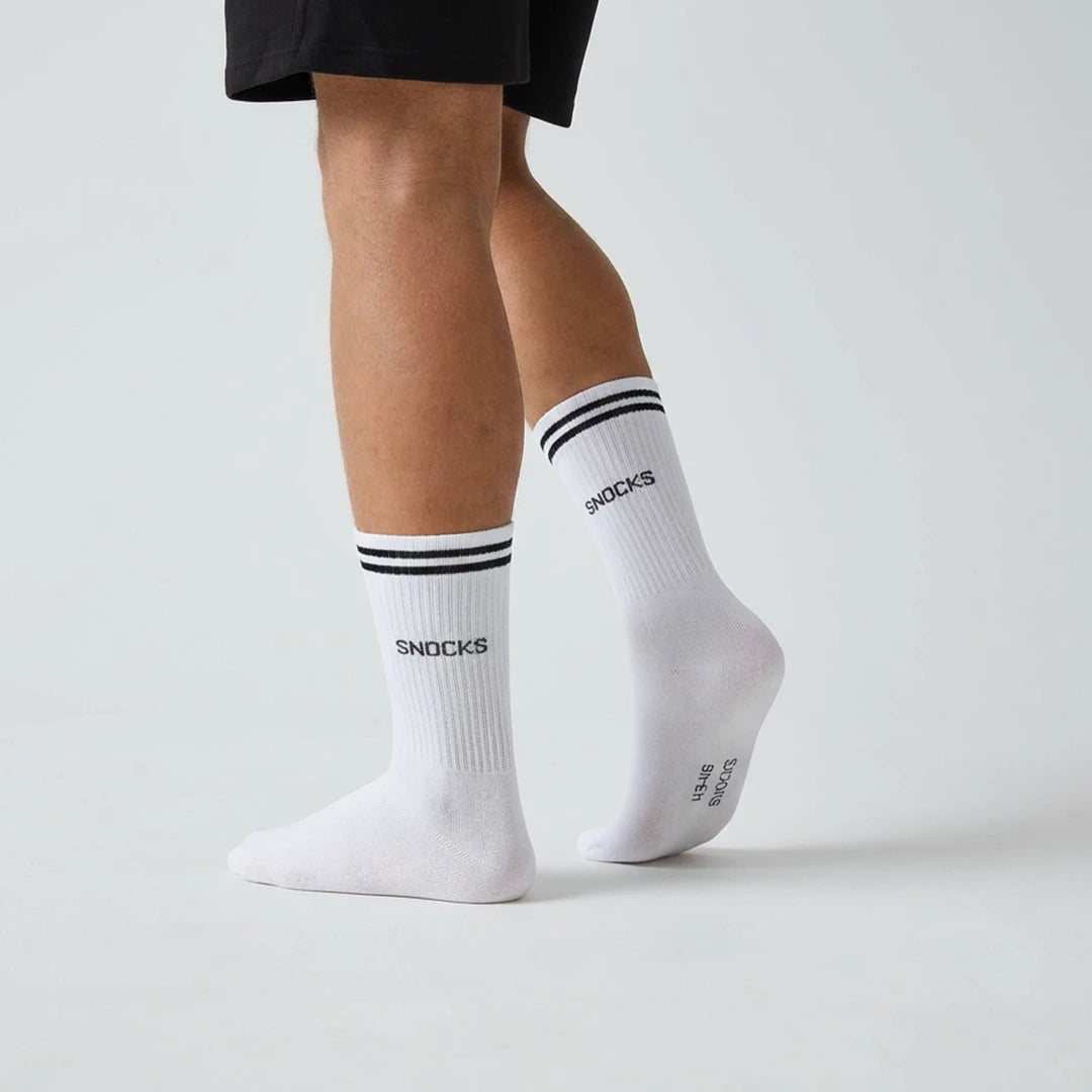 snocks-hohe-sportsocken-mit-streifen-schwarz-unisex image 3