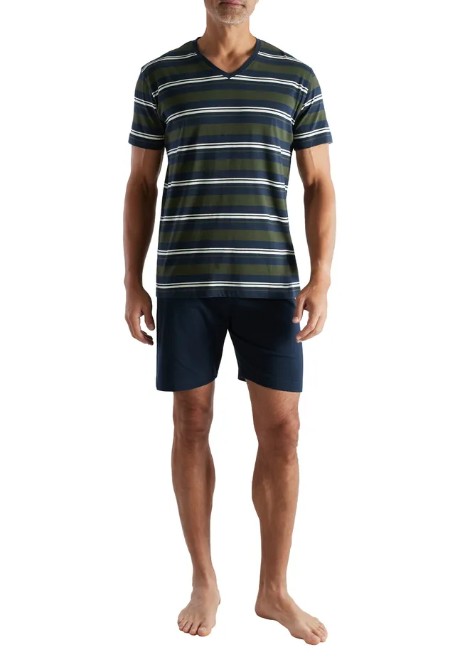 ceceba-herren-shorty-gr-n-quergestreift-mit-v-ausschnitt image 1
