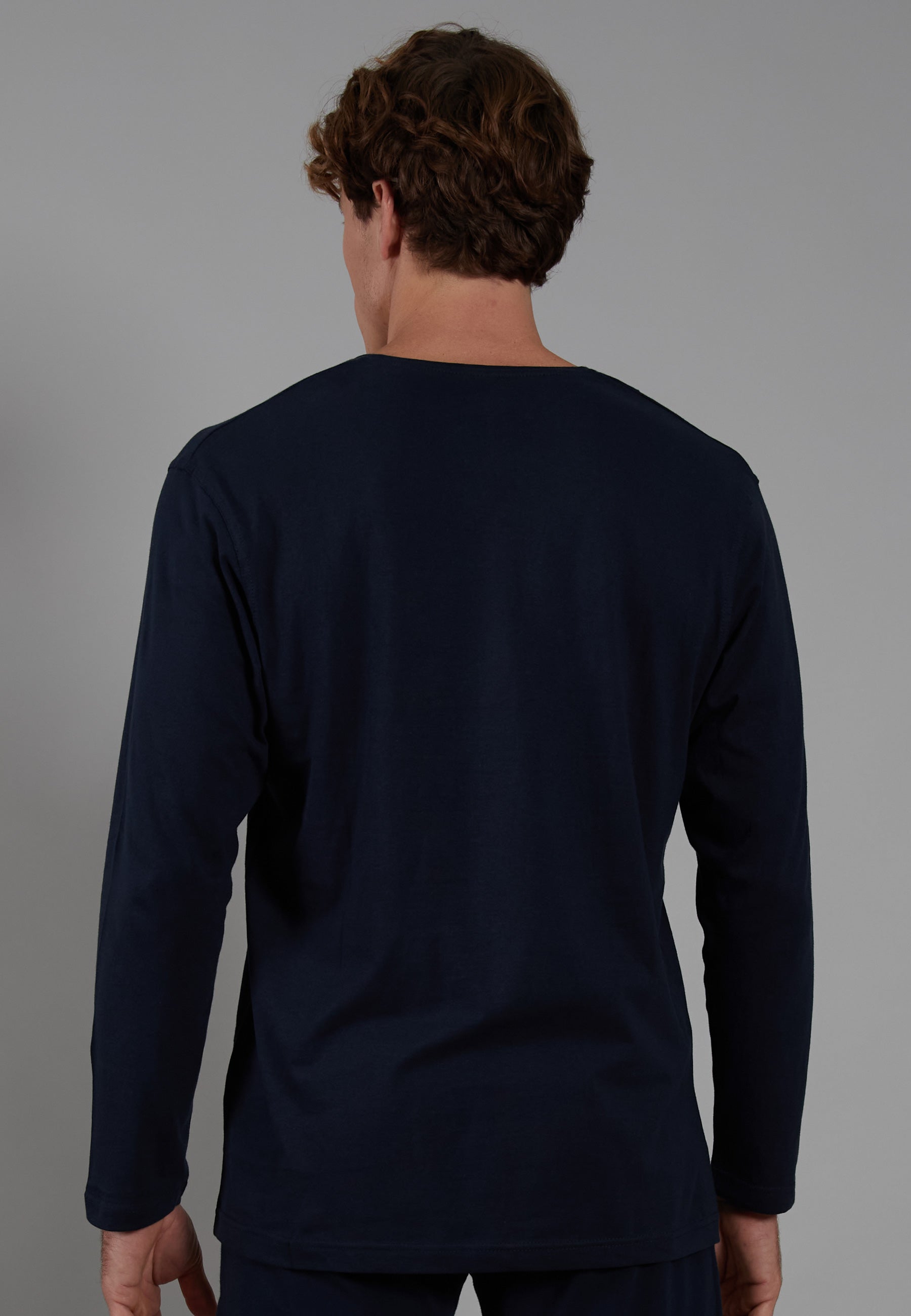 ceceba-herren-longsleeve-shirt-blau-uni-mit-v-kragen image 3
