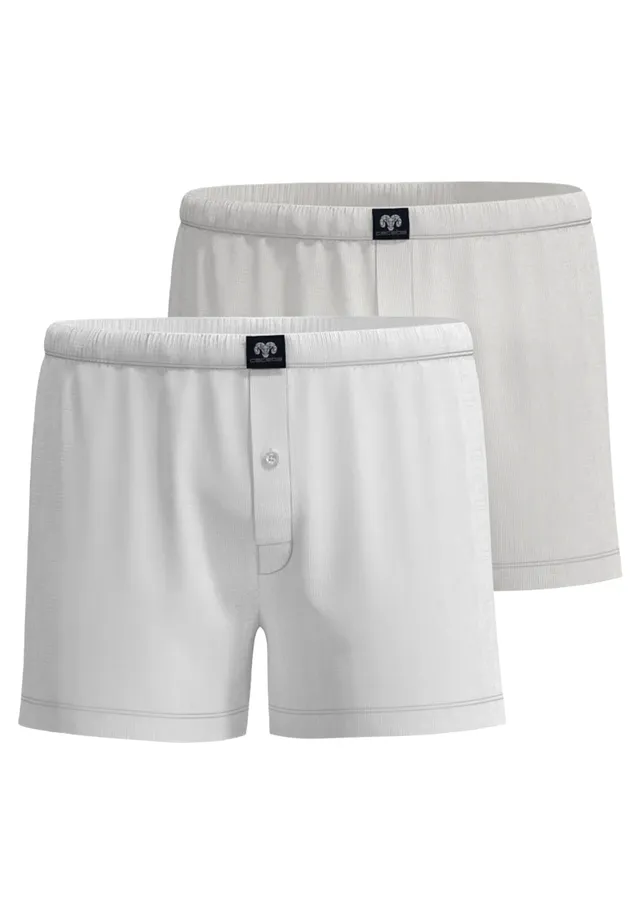 ceceba-herren-boxershort-wei-uni-2er-pack image 1