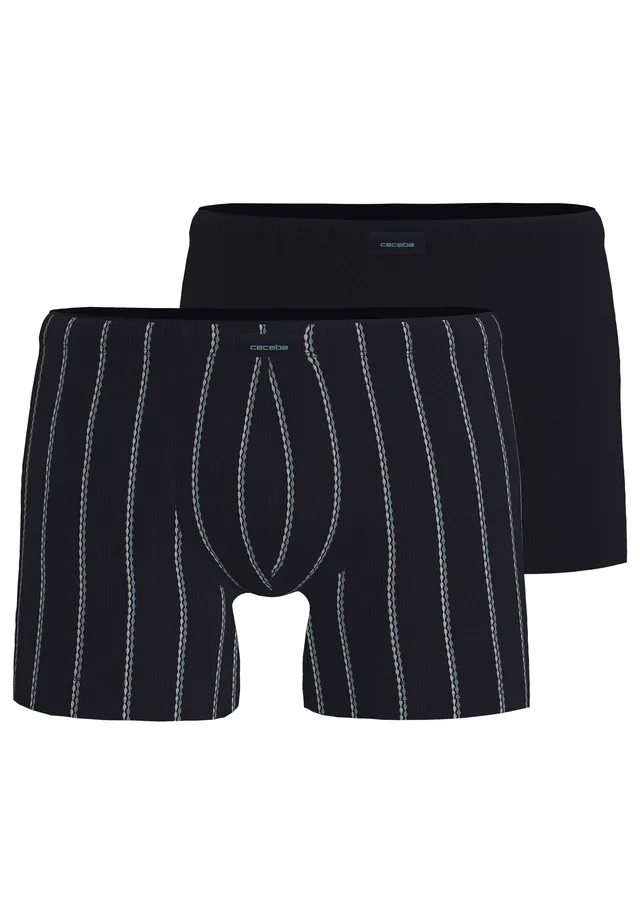 ceceba-herren-long-pants-blau-l-ngsgestreift-2er-pack-lange-unterhose image 1