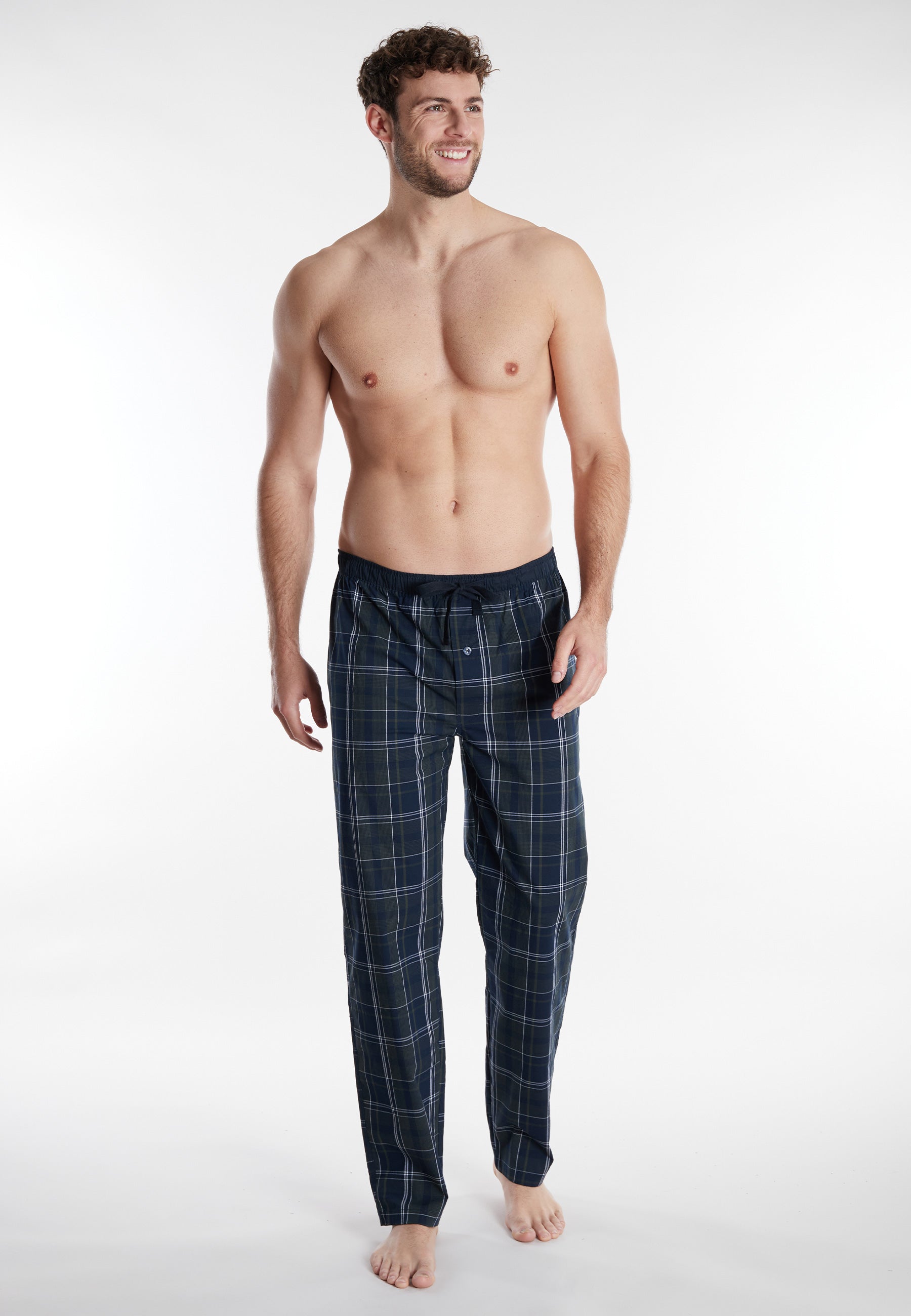 ceceba-herren-lange-hose-blau-kariert image 2