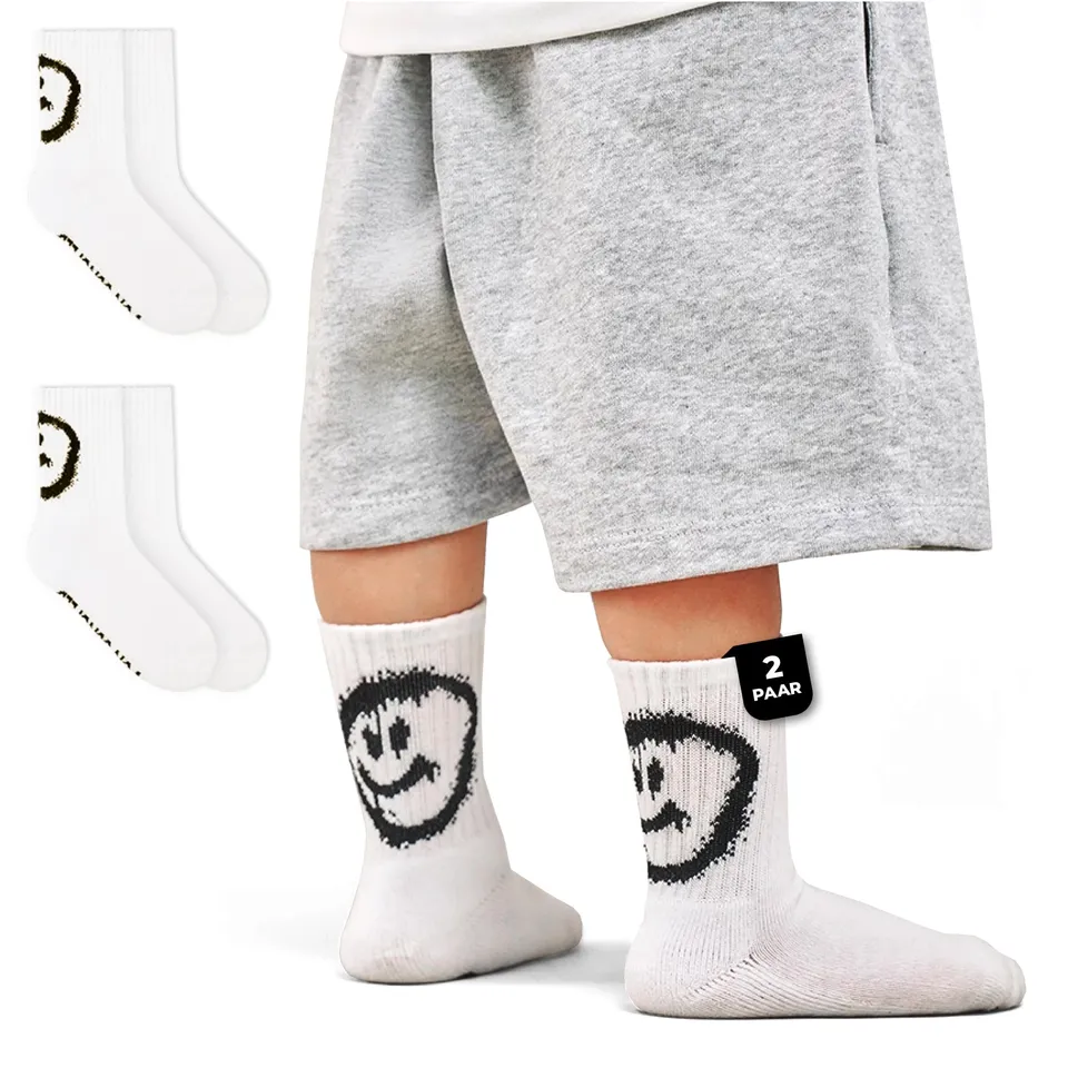 von-jungfeld-tennissocken-kinder-crew-socks-bio-baumwolle-smiley image 1