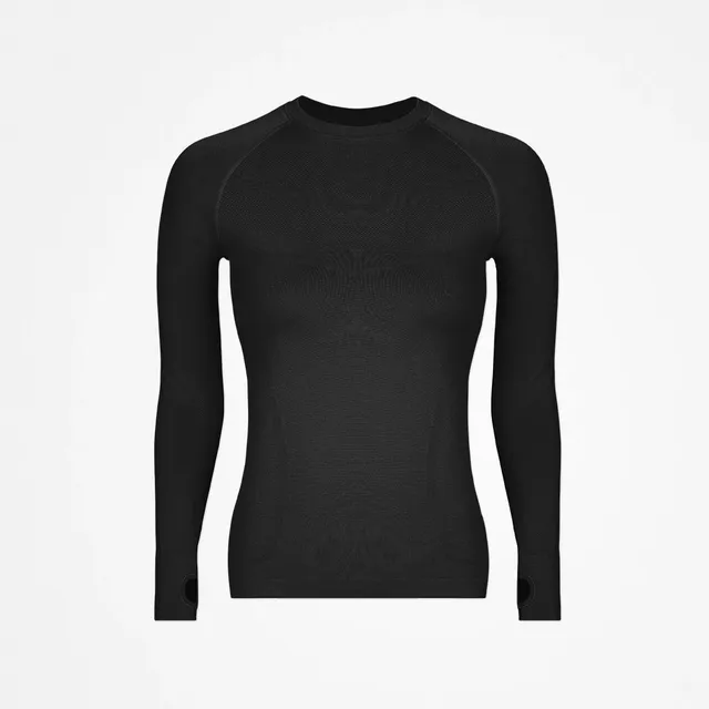 snocks-damen-langarmshirt-sportshirt-nahtlos-formend-schwarz image 1