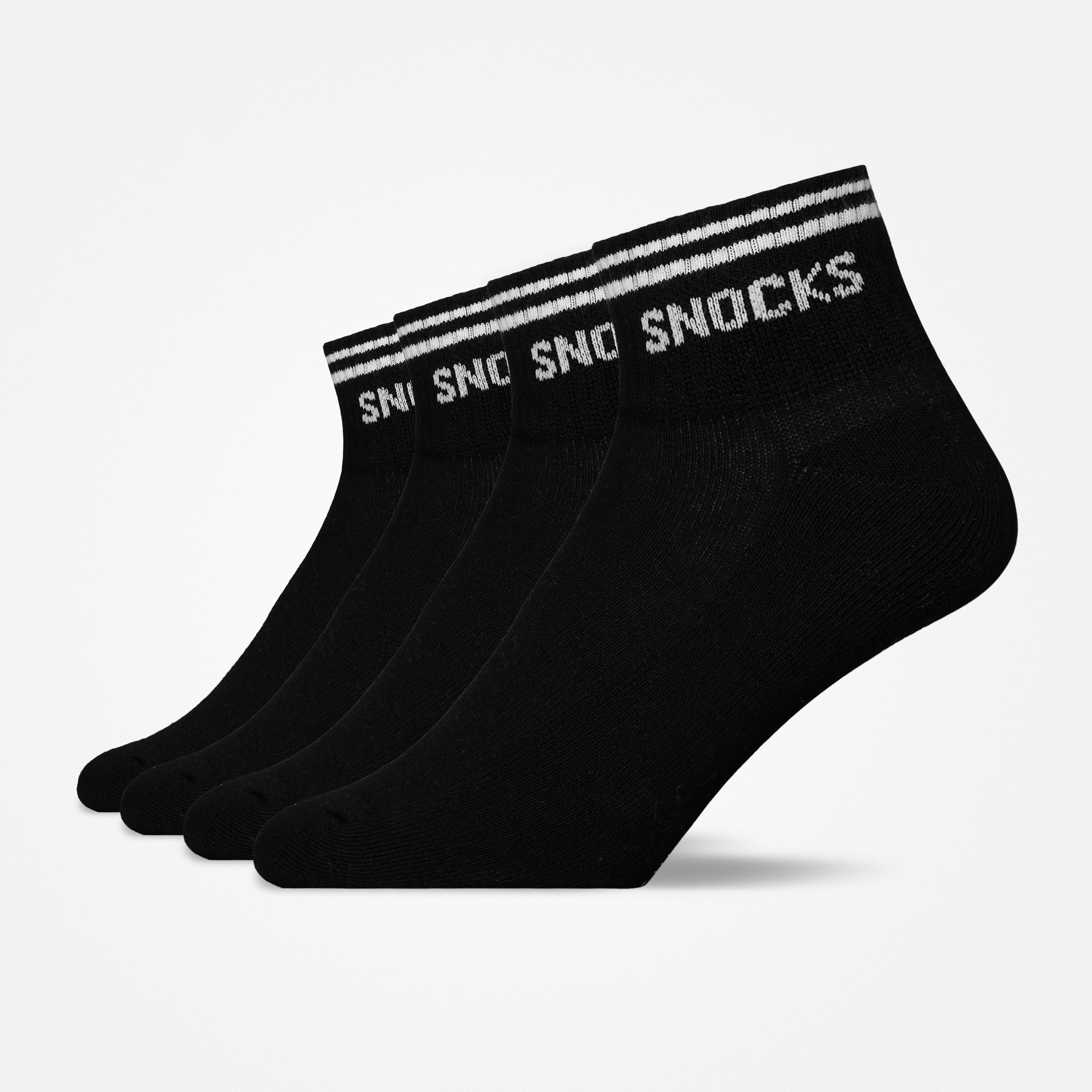 snocks-retro-sneaker-socken-schwarz-streifen-kn-chelhohe-sportsocken image 1
