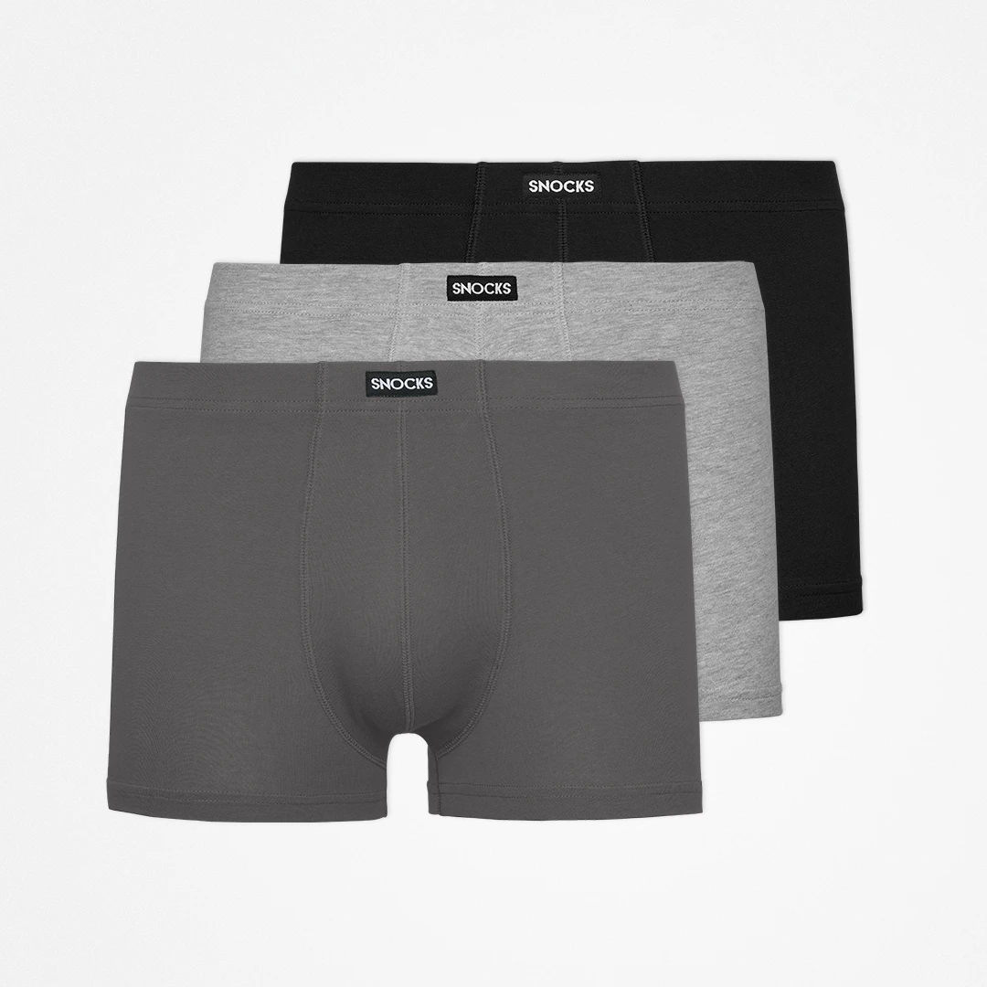 snocks-retro-boxershorts-mix-schwarz-grau-hellgrau-herren image 1