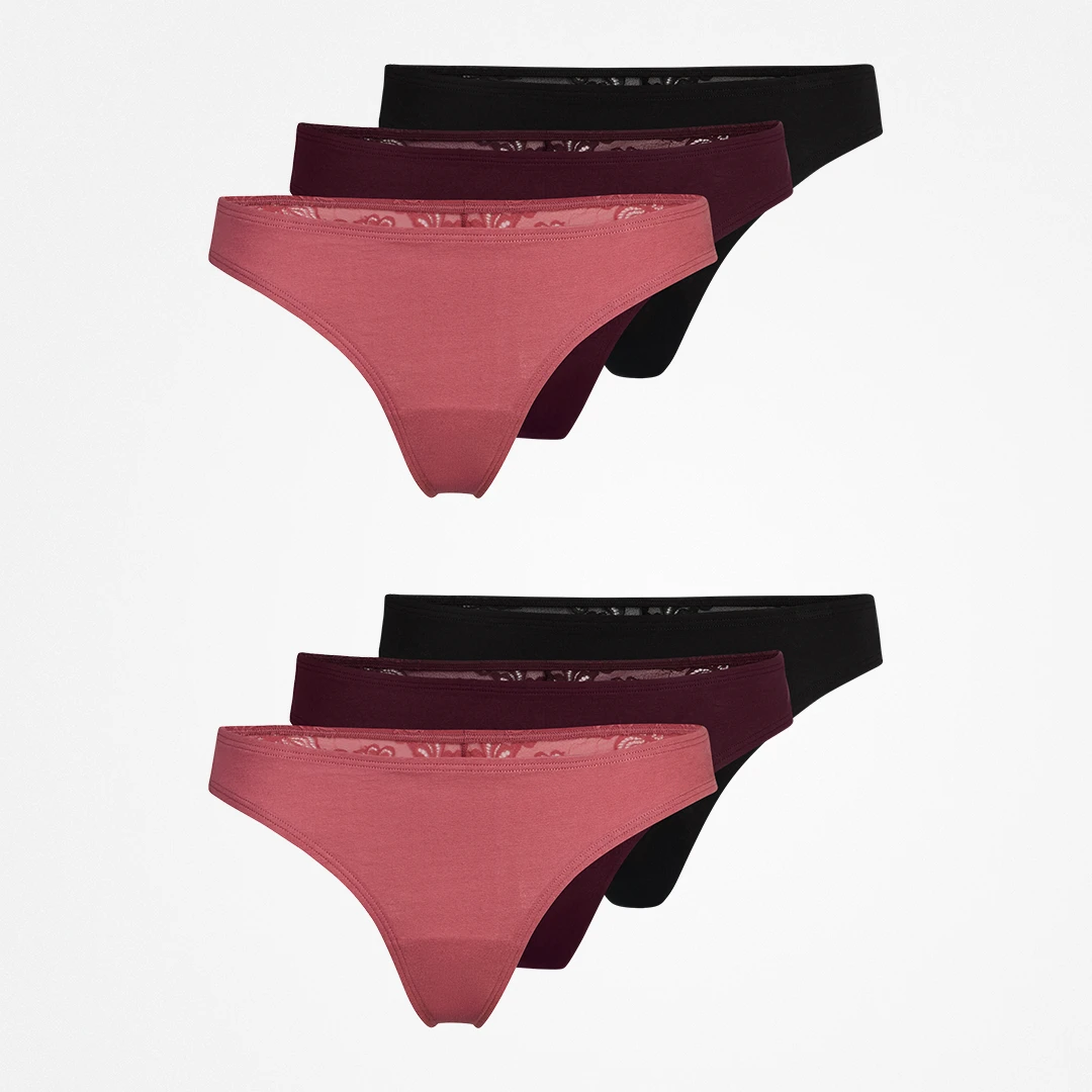 snocks-tangas-mit-spitze-mix-mauve-weinrot-schwarz-damen image 8