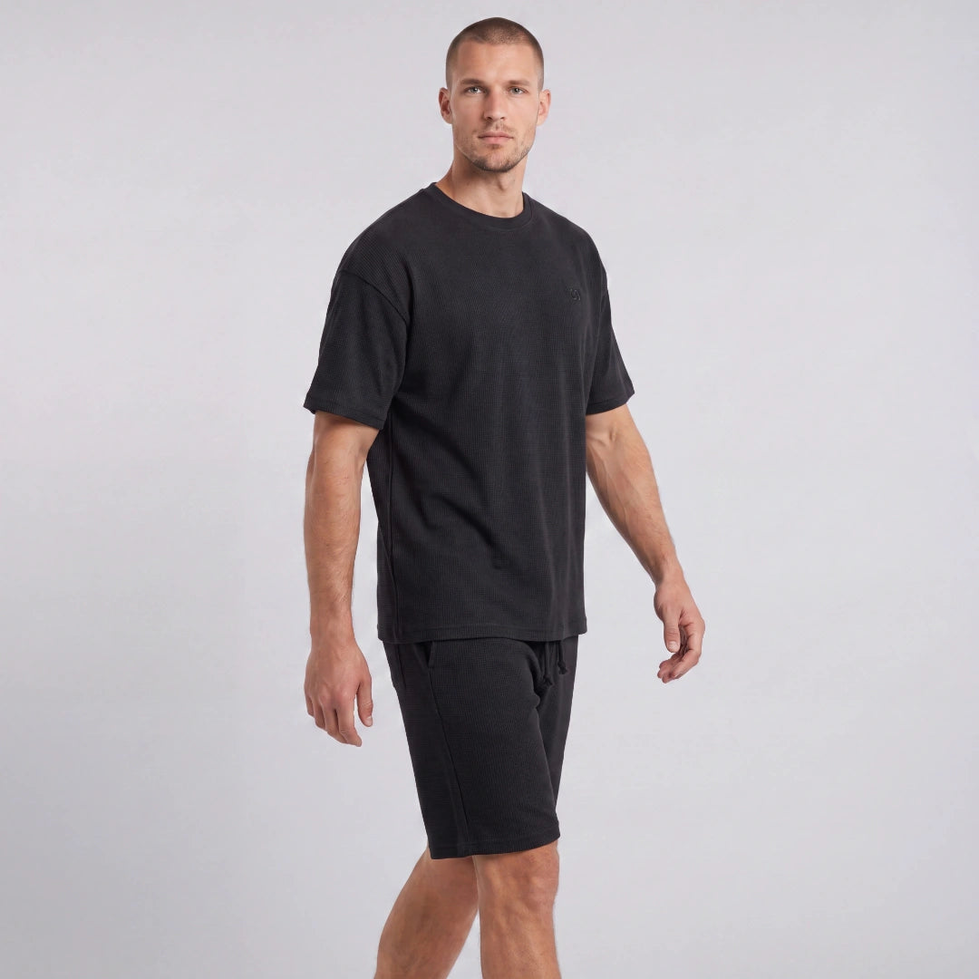 snocks-schlafanzug-set-waffle-herren-kurz-schwarz image 6