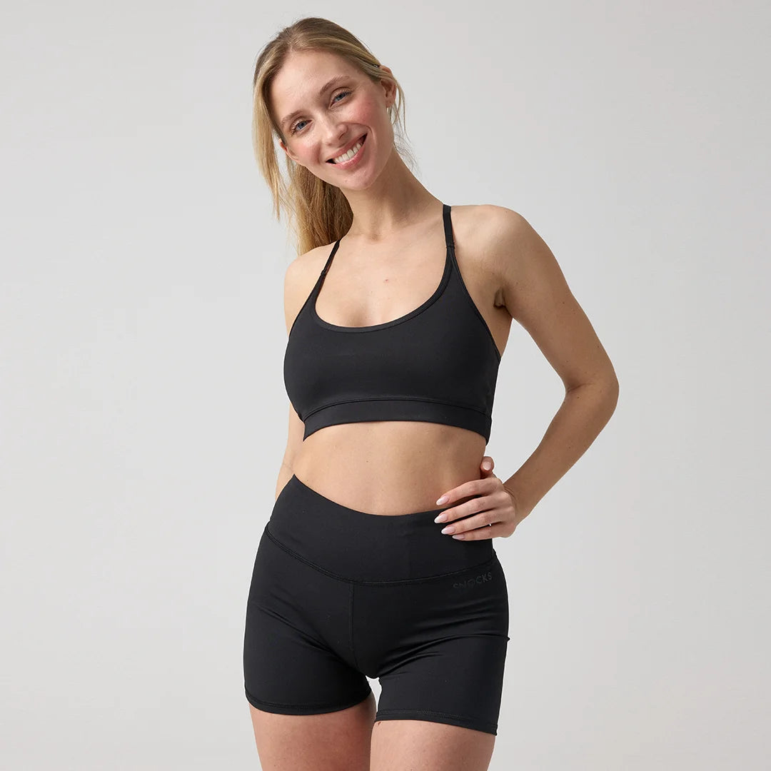 snocks-sport-hot-pants-schwarz-damen-high-waist-shorts image 2