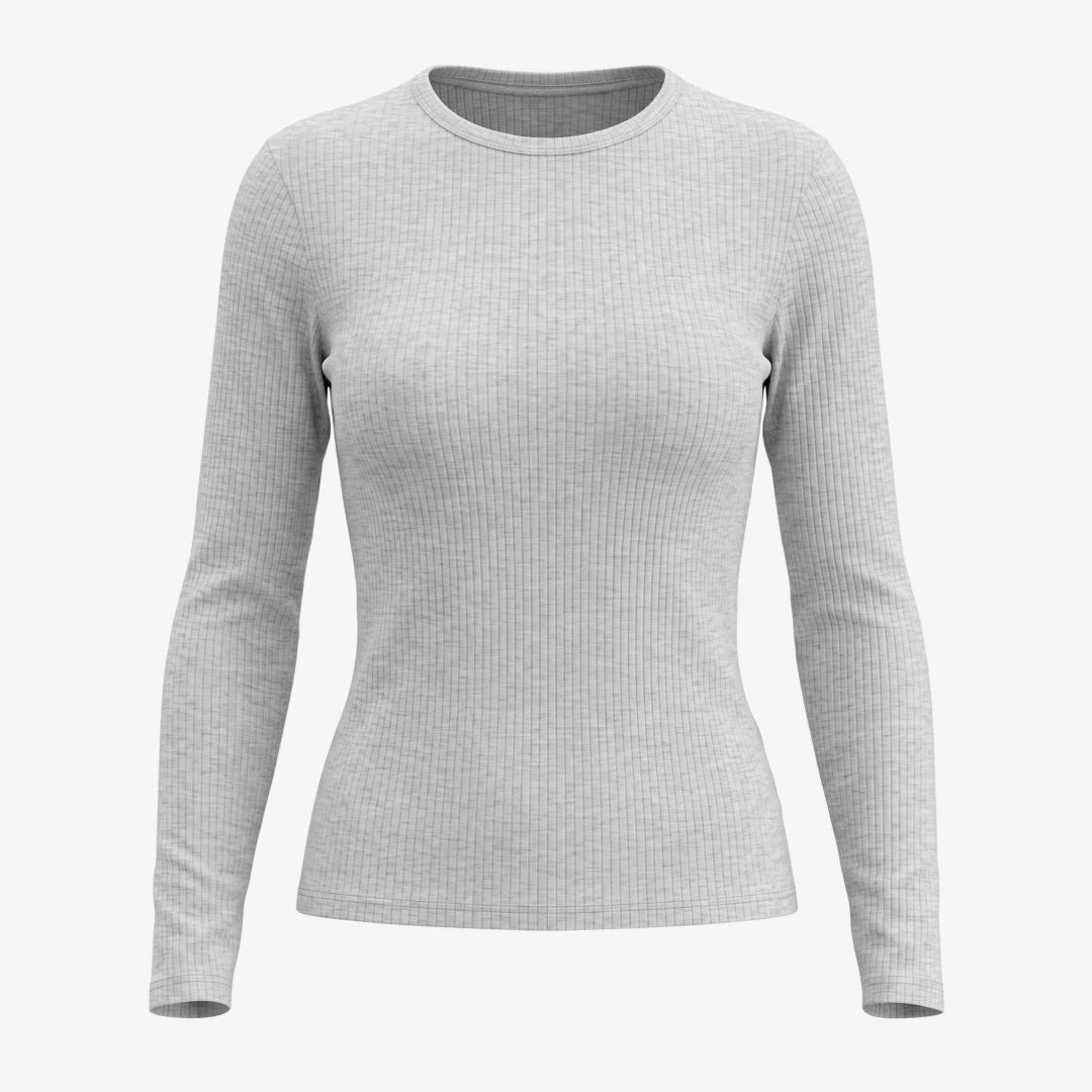 snocks-langarmshirt-damen-rippstruktur-hellgrau-meliert image 1