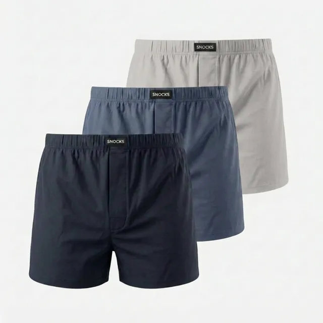 snocks-american-boxershorts-jersey-mix-dunkelblau-blau-hellgrau image 1