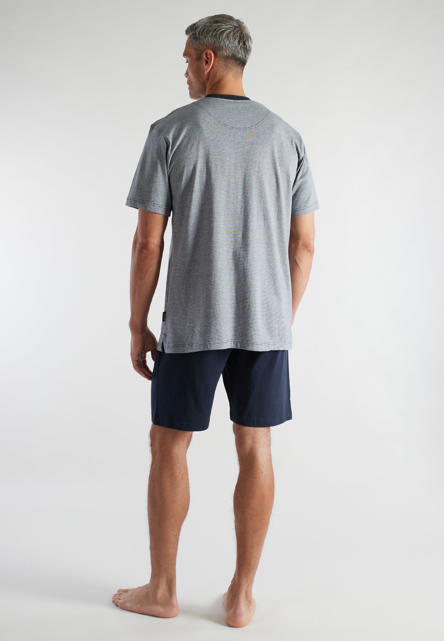ceceba-herren-shorty-blau-quergestreift-sommer-schlafanzug-baumwolle image 3