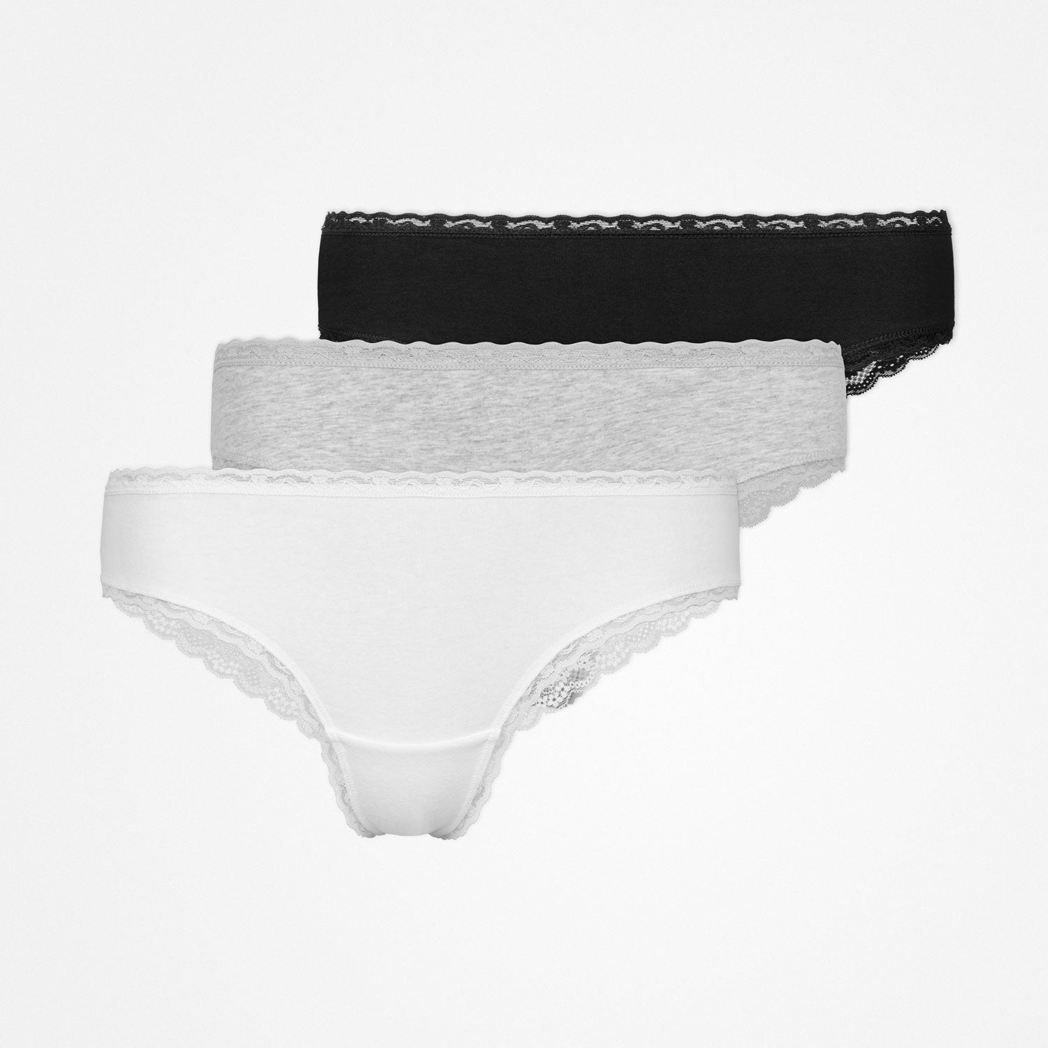 snocks-brazilian-slips-mit-spitze-mix-wei-hellgrau-schwarz-3er-pack image 1