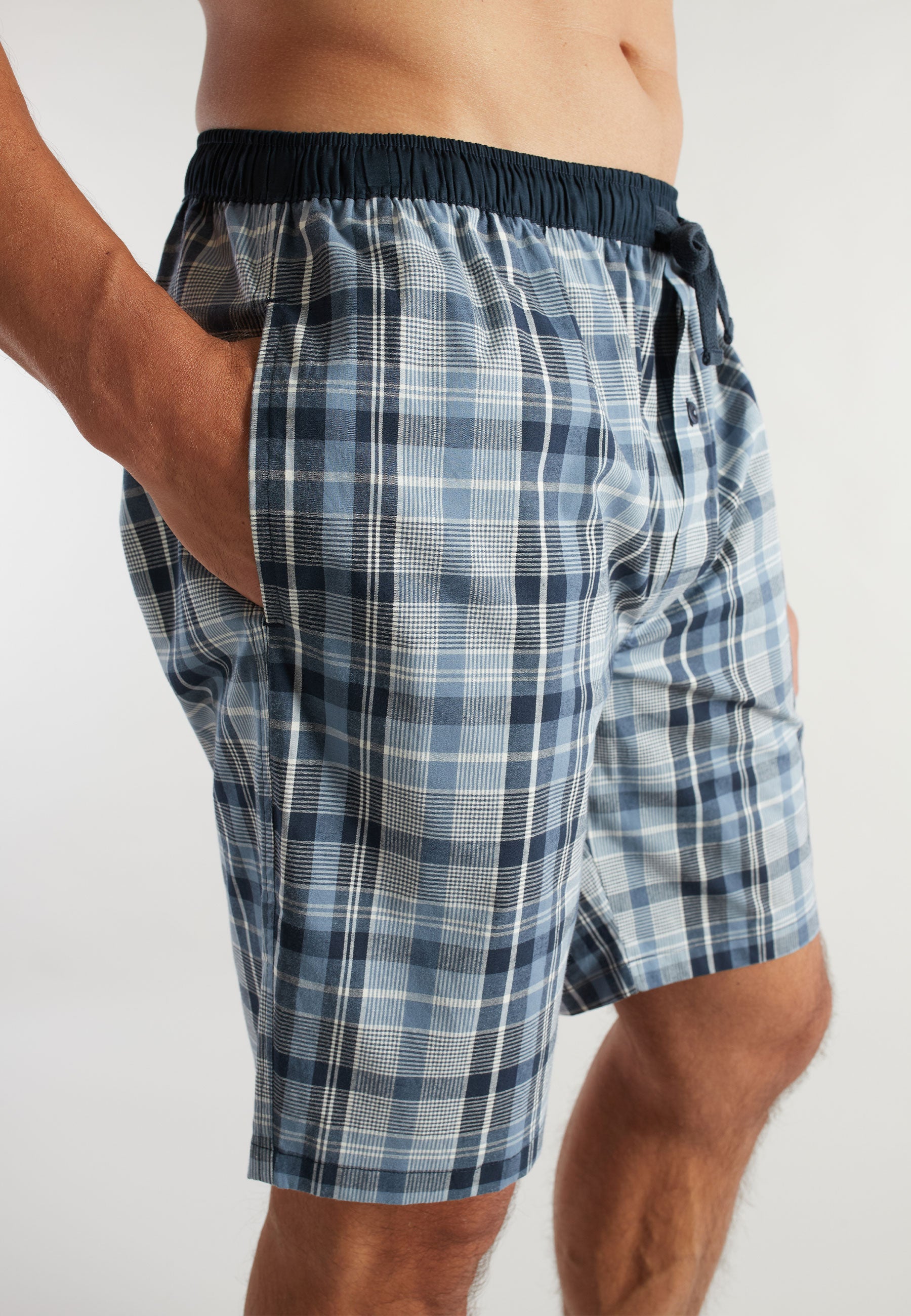 ceceba-herren-bermuda-blau-kariert-shorts-mit-kordelzug image 4