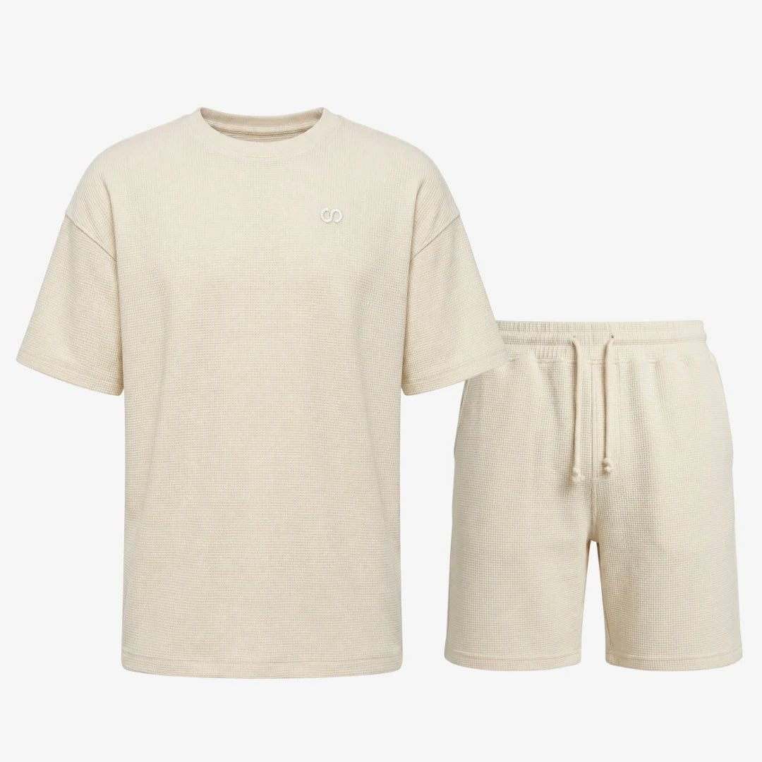 snocks-schlafanzug-set-waffle-herren-kurz-beige image 1