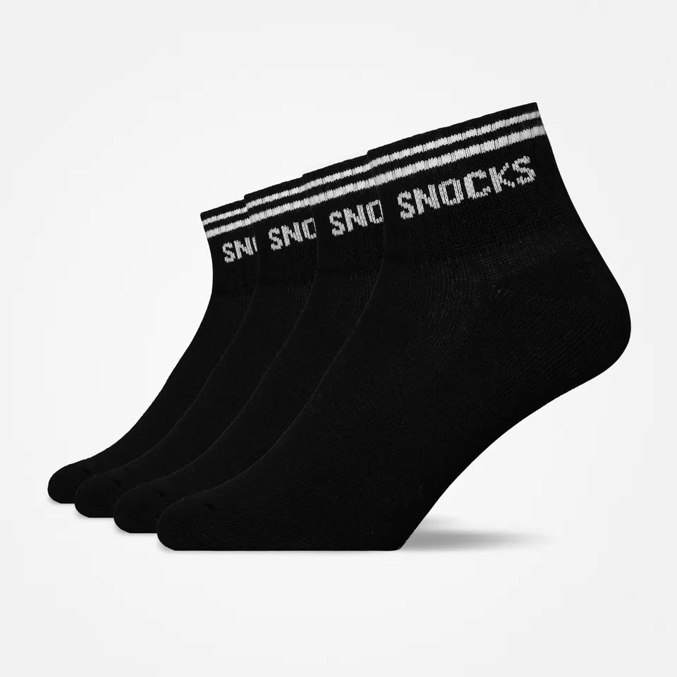 snocks-retro-sneaker-socken-schwarz-streifen-kn-chelhohe-sportsocken image 1