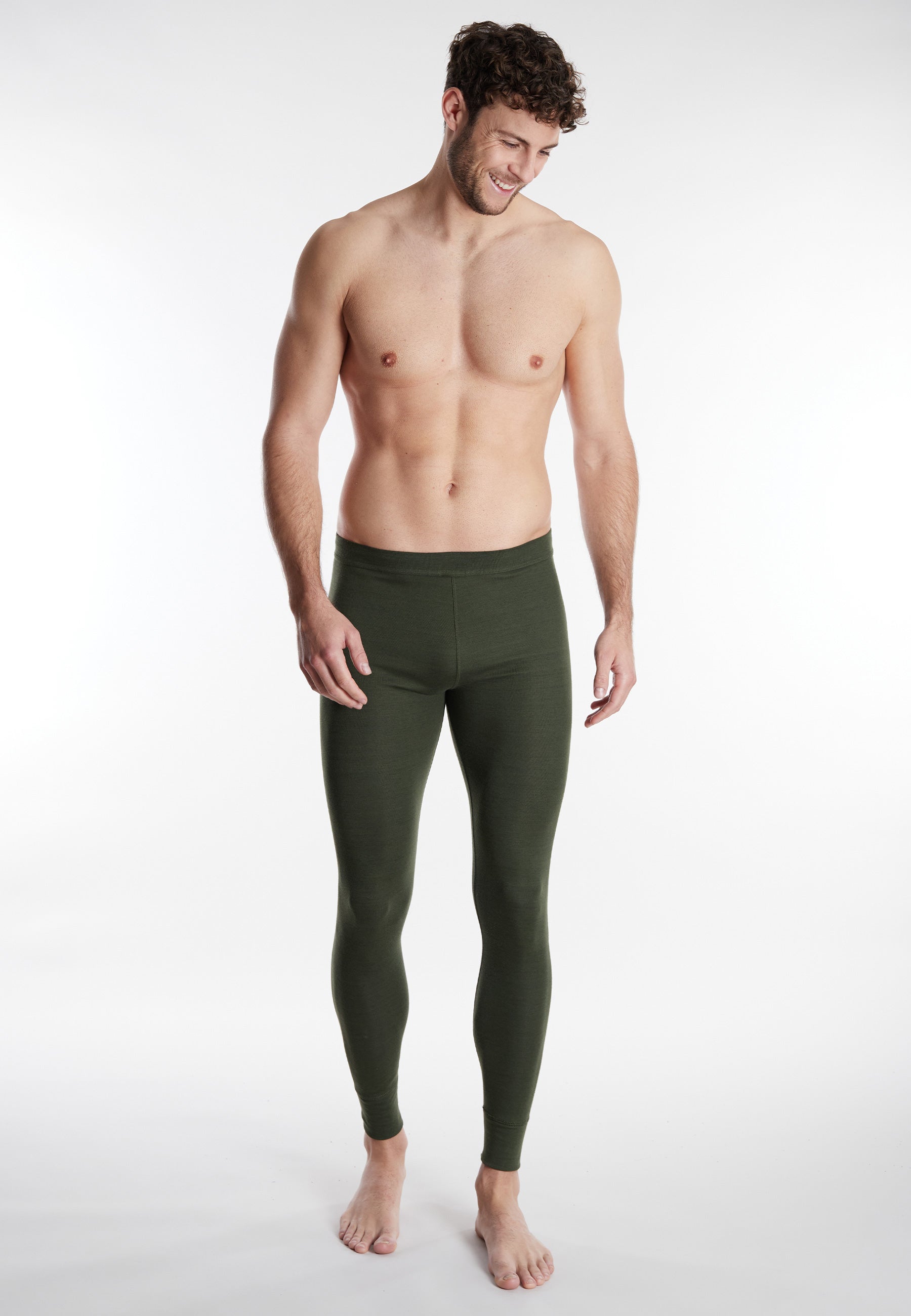 ceceba-herren-lange-unterhose-gr-n-uni-thermo-unterhose image 2