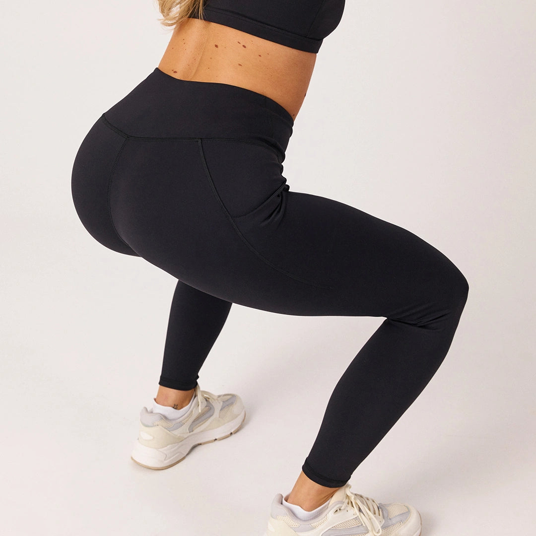 snocks-premium-high-waist-leggings-mit-taschen-schwarz-damen image 4