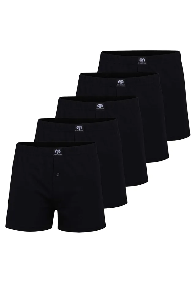 ceceba-herren-boxershort-schwarz-uni-im-5er-pack-legerer-single-jersey-mit-knopf image 1