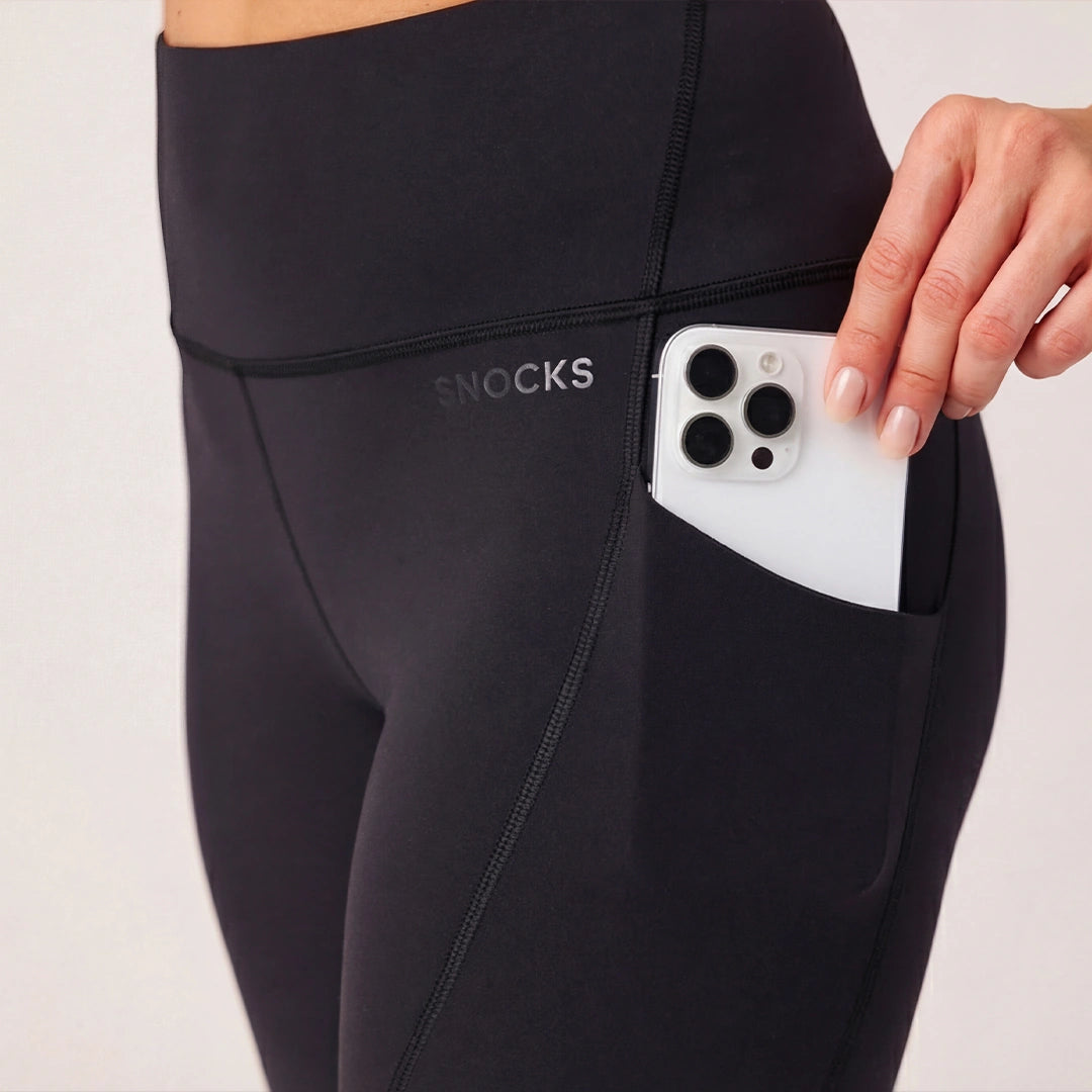 snocks-premium-high-waist-leggings-mit-taschen-schwarz-damen image 3