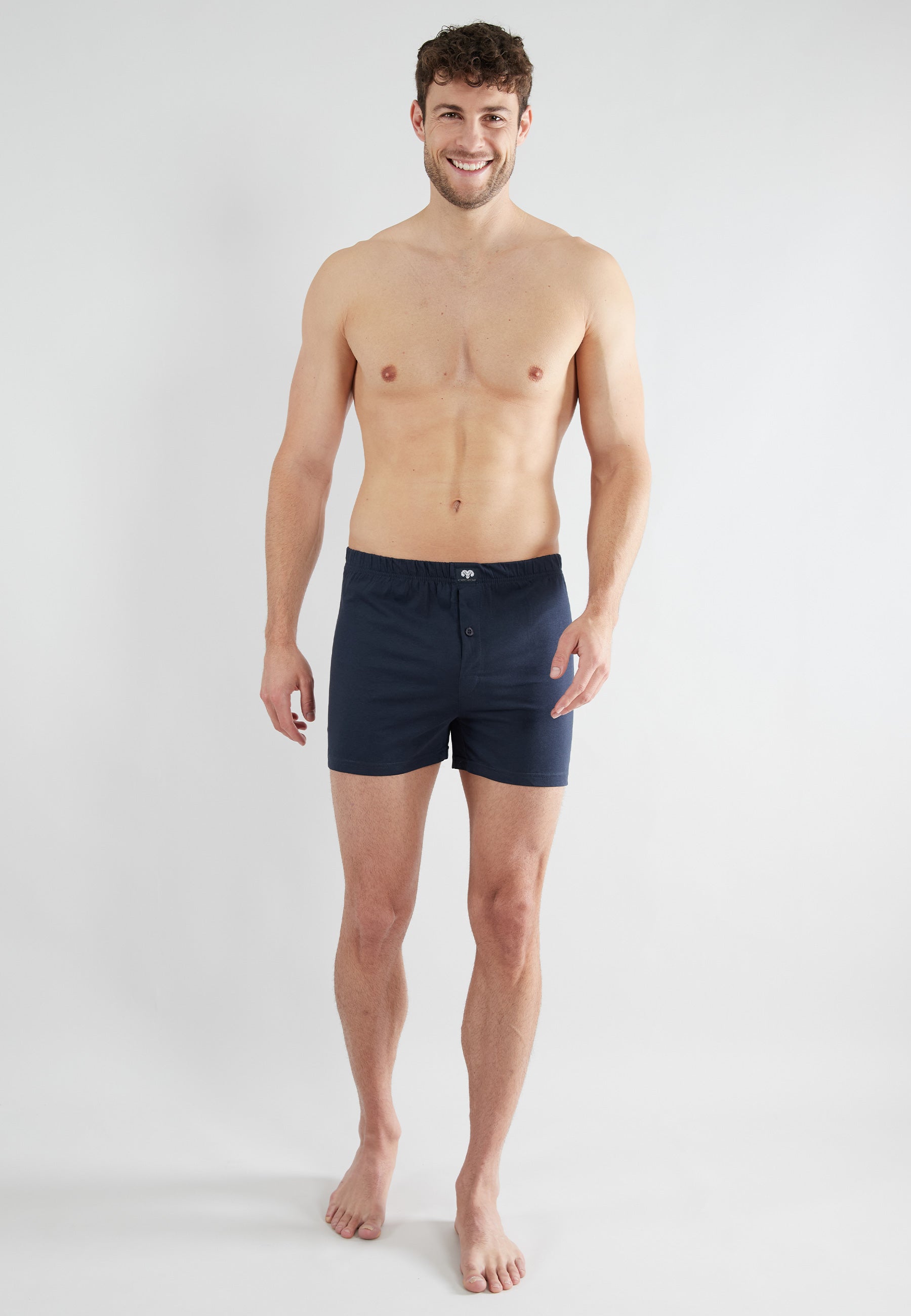 ceceba-herren-boxershort-blau-uni-5er-pack-baumwolle image 2