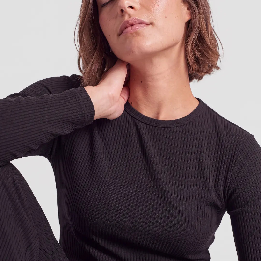 snocks-langarmshirt-damen-rippstruktur-schwarz image 6