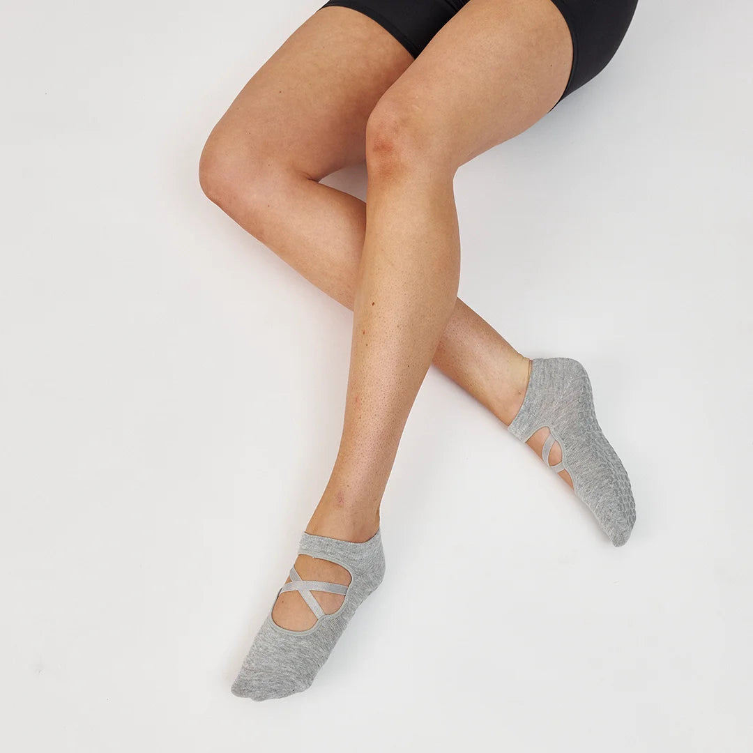 snocks-pilates-socken-mit-riemchen-mix-schwarz-grau-anti-rutsch-socken-kurz image 5